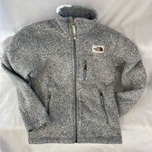 Boys North Face Gray fleece full zip jacket medium 10/12